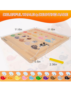 Laberinto Magnético de Colores VINJOE - Juguete Educativo 30x30cm 2