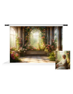 Fondo de fotografía Kate 2.13x1.52m floral microfibra