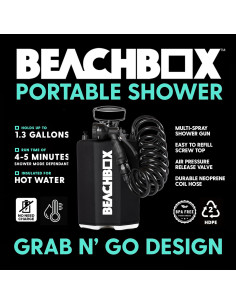 Tanque de Ducha Portátil BeachBox 4.9L - Agua Caliente y Fría 2