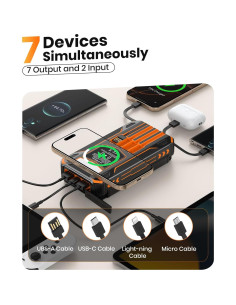 Cargador Solar Power Bank SOARAISE 48000mAh Inalámbrico 4 Paneles 2