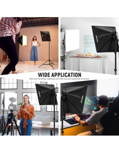 Kit de Iluminación Softbox NEEWER NK103 con Bombillas LED 45W