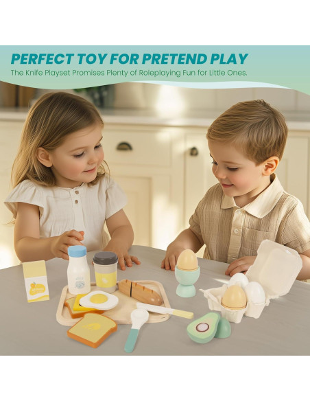Juego de Comida de Madera para Niños WOODENFUN - Desayuno