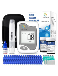 Kit de Glucometro Careliving BGM101 con 100 Tiras y Lancetas