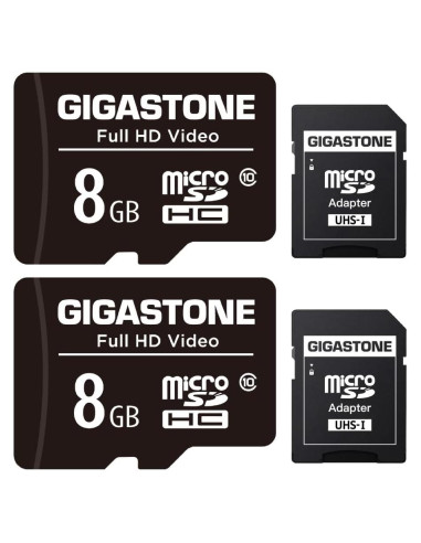 GIGASTONE 8GB Tarjeta Micro SD 2-Pack Full HD 85MB/s
