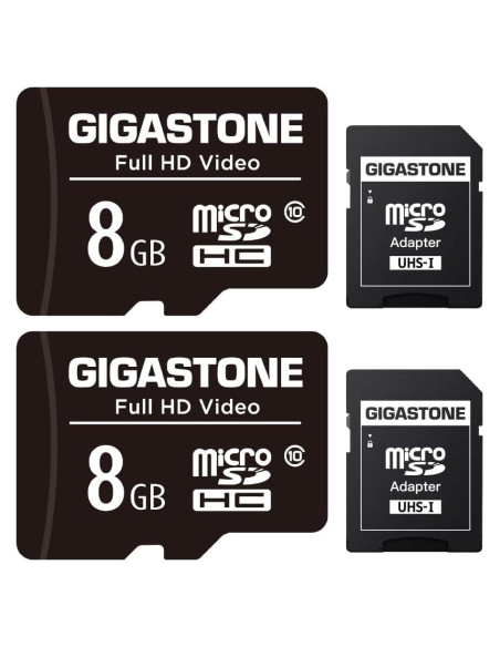 GIGASTONE 8GB Tarjeta Micro SD 2-Pack Full HD 85MB/s