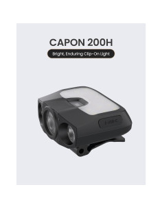 Linterna Frontal Recargable Claymore Capon 200H Negra - 1000 Lúmenes, Impermeable, USB-C 2