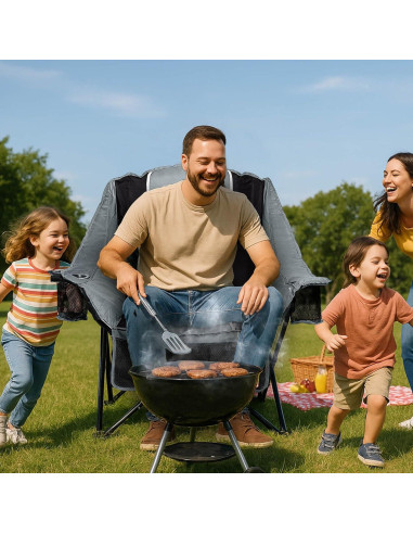 Silla de Camping Plegable Behairity XL Acolchada 400 lbs