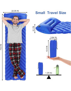 Almohadilla de Camping Inflable BoxedHome 190x56 cm Ultraligera 2