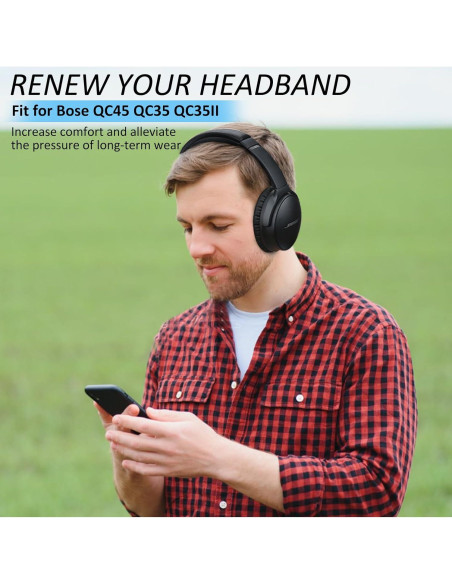 Cojín de diadema Earrock para Bose QuietComfort 45/35 Verde