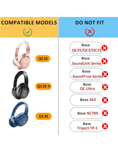 Cojín de diadema Earrock para Bose QuietComfort 45/35 Verde