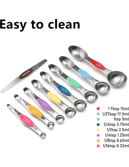 Juego de Cucharas Medidoras Magnéticas CHAMTILE Acero Inoxidable