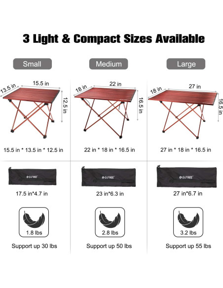 Mesa de Camping Plegable G4Free Mediana de Aluminio 42cm Mesa de Camping Plegable G4Free Mediana de Aluminio 42cm