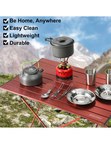 Mesa de Camping Plegable G4Free Mediana de Aluminio 42cm