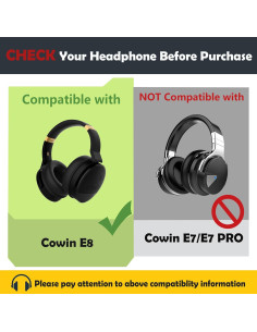Cojines de Repuesto HTINDUSTRY para Auriculares Cowin E8 2
