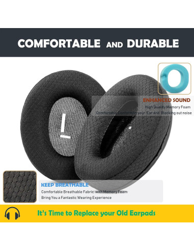 Cojines de Repuesto HTINDUSTRY para Auriculares Cowin E8