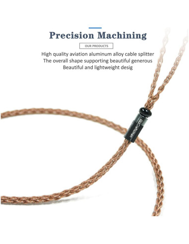 Cable de Mejora de Auriculares GUCraftsman 1.2m 6N Cobre Cristal
