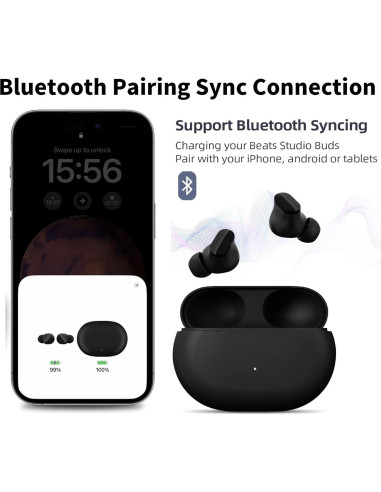 Funda de Carga Inalámbrica Alimingyan para Beats Studio Buds+ 660mAh