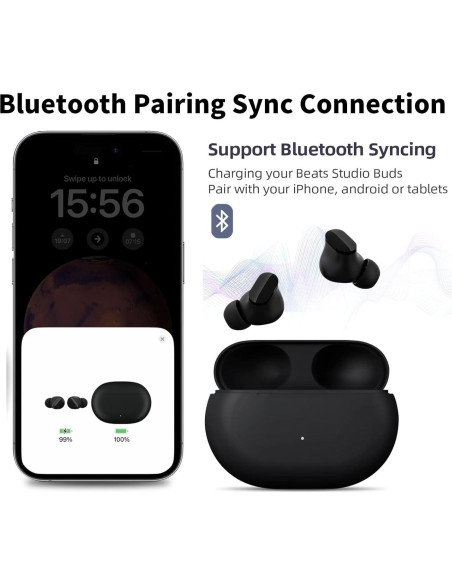 Funda de Carga Inalámbrica Alimingyan para Beats Studio Buds+ 660mAh