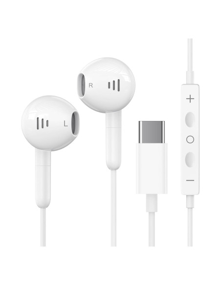 Auriculares USB C Alfu con micrófono y control de volumen