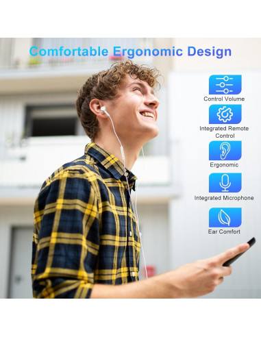 Auriculares USB C Alfu con micrófono y control de volumen
