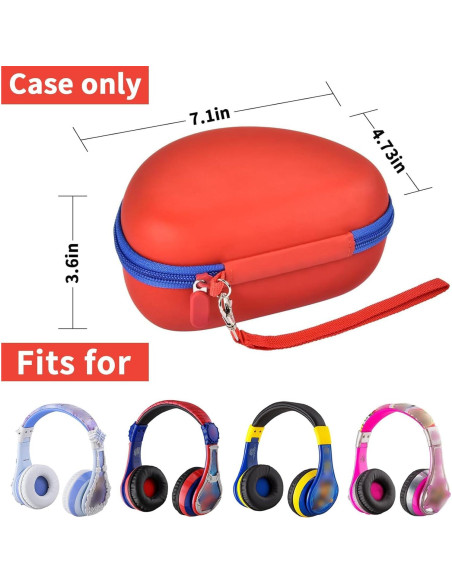 Funda ANKHOH para Auriculares Bluetooth Niños 19x13cm Rojo-Azul