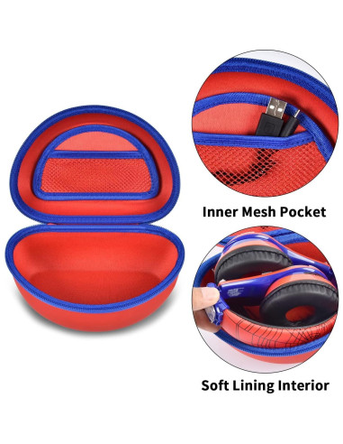Funda ANKHOH para Auriculares Bluetooth Niños 19x13cm Rojo-Azul