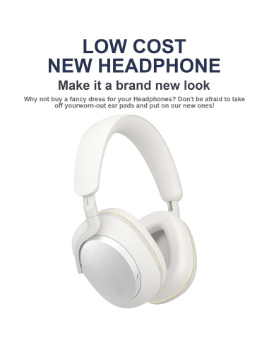 Almohadillas de Repuesto Bowers & Wilkins PX7 PX8 S2 - Espuma de Memoria y Cuero Blanco