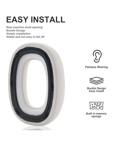 Almohadillas de Repuesto Bowers & Wilkins PX7 PX8 S2 - Espuma de Memoria y Cuero Blanco