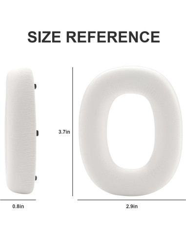 Almohadillas de Repuesto Bowers & Wilkins PX7 PX8 S2 - Espuma de Memoria y Cuero Blanco