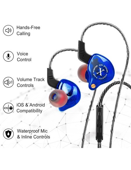 Auriculares In-Ear UrbanX ix2 Pro Azul Zafiro con Micrófono Auriculares In-Ear UrbanX ix2 Pro Azul Zafiro con Micrófono