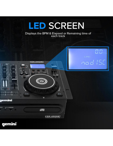 Reproductor DJ Gemini CDM-4000BT con Bluetooth y Mezclador