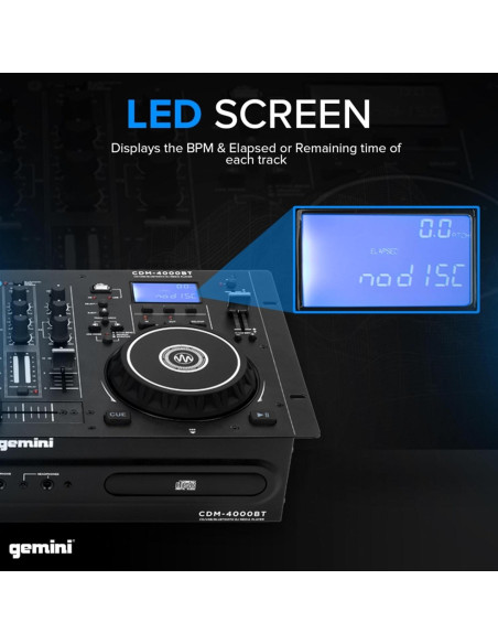 Reproductor DJ Gemini CDM-4000BT con Bluetooth y Mezclador