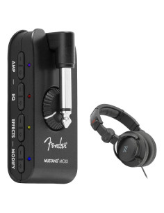 Amplificador de Auriculares Fender Mustang Micro + Auriculares Polsen HPC-A30-MK2