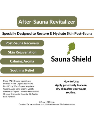 Crema Revitalizadora Post-Sauna Sauna Shield 236 ml - Aloe y Manzanilla