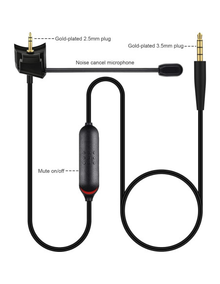 Cable de micrófono de boom Asobilor QC45 para Bose QuietComfort 45 Cable de micrófono de boom Asobilor QC45 para Bose QuietComfort 45