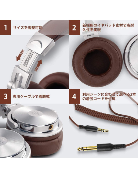 Auriculares OneOdio Pro30 Cableados Alta Resolución Plata