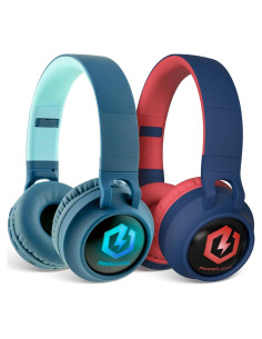 Auriculares Bluetooth Inalámbricos PowerLocus para Niños - Azul y Rojo