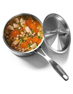 Olla de Acero Inoxidable HOMICHEF 1.8L Sin Níquel Mate