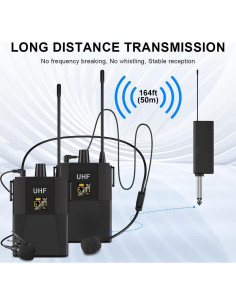 Sistema de micrófonos lavalier inalámbricos Nuoxiange MT02-2 2