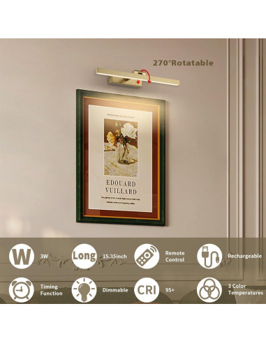 Luz de Imagen Inalámbrica Joosenhouse 39.05 cm Regulable Bronce