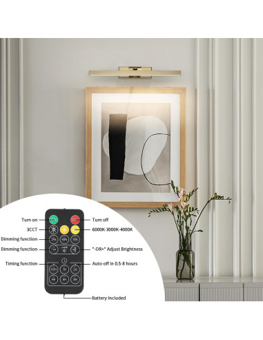 Luz de Imagen Inalámbrica Joosenhouse 39.05 cm Regulable Bronce