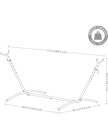 Soporte de Hamaca Portátil Sunnydaze de Acero Negro 181 kg