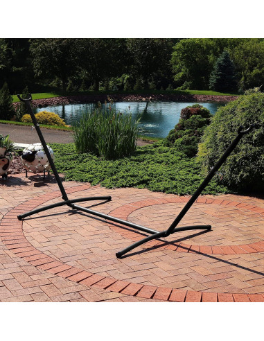 Soporte de Hamaca Portátil Sunnydaze de Acero Negro 181 kg