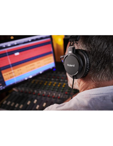 Auriculares Estéreo Roland RH-300, Monitoreo Profesional, Negro