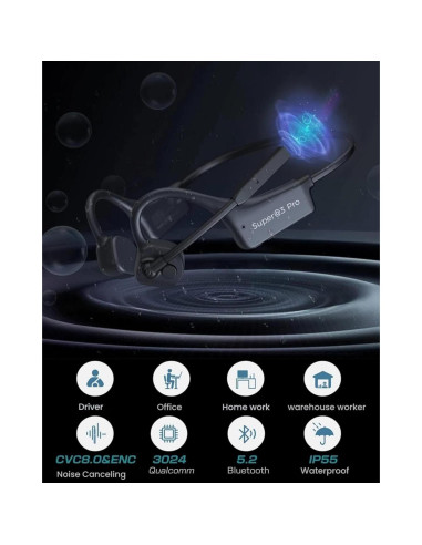 Auriculares Bluetooth Conducción Ósea SuperQ3-Pro con Micrófono
