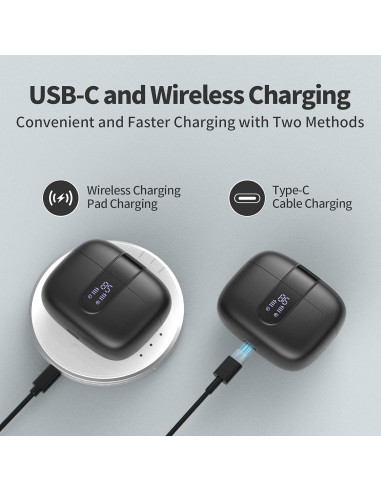 Auriculares Inalámbricos TAGRY X08 60H Bluetooth IPX5 Negro