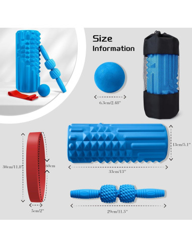 Juego de Rodillos de Espuma 5 en 1 Krightlink para Masaje Muscular