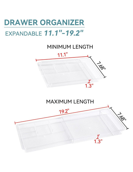 Organizador de Cajones Expandible Oubonun 28.2x19.5cm 2 Paquetes Organizador de Cajones Expandible Oubonun 28.2x19.5cm 2 Paquetes