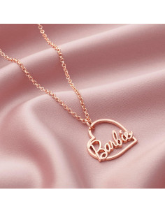 Collar Corazón Script Barbie - Cadena 40.64 cm - Oro Rosa 2