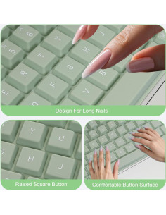 Cubierta de Teclado Silicona Elevada MOSISO Verde Antiguo 15" 13.6" 2